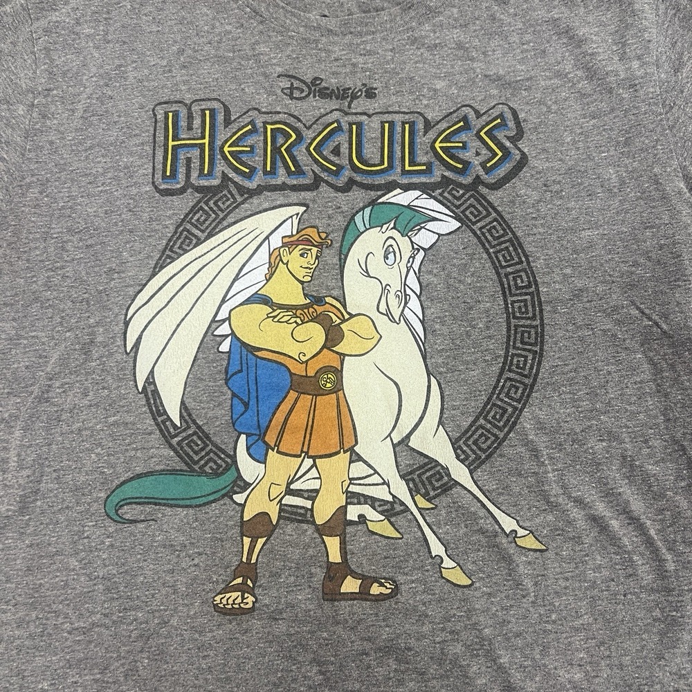 Vintage Disney Hercules T Shirt Large Gray Pegasus 90s Cartoon Movie Tee